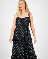 julia jordan Women's Tie-Strap Ruffle-Tier Maxi Dress