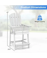 Gymax 2PCS Bar Stool Hdpe Chair w/ Armrest Footrest Home Indoor Outdoor Patio