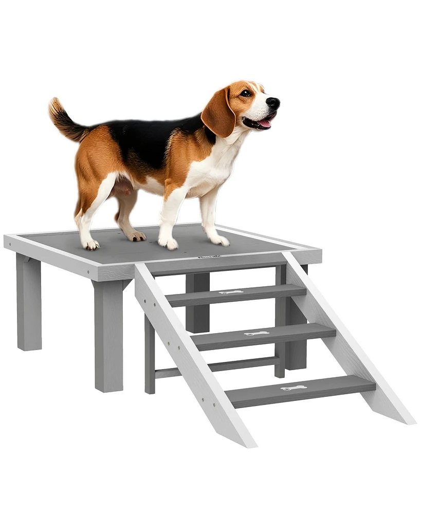 PawHut Wooden Dog Training Platform, Pet Training Place Board,