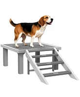 PawHut Wooden Dog Training Platform, Pet Training Place Board,