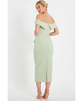 Quiz Women's Scuba Crepe Button Front Maxi Dress