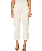 Democracy Petite High-Rise Roll-Cuff Carpenter Pants