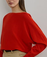 Lauren Ralph Petite Cotton-Blend Dolman-Sleeve Sweater