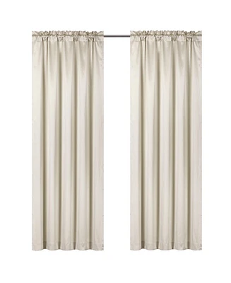 Kate Aurora 1 Piece Beige Regency Lux Rod Pocket Semi Sheer Window Curtain Panel