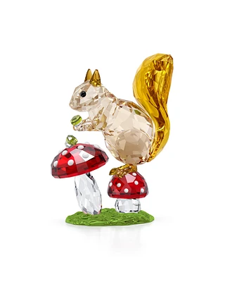 Swarovski Idyllia Squirrel and Mushrooms Figurine