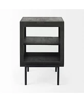 Rustic Solid Wood Square End Table – Natural Grain Finish