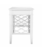 43" White Writing Desk With Two Drawers