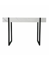 45" White and Black Writing Desk