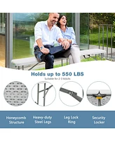 6 Feet Portable Picnic Folding Bench 550 lbs Limited with Carrying Handle