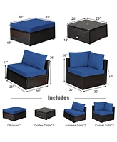 Gymax 6PCS Rattan Pa