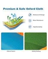 Inflatable Water Slide Kids Bounce House Splash Water Pool with 735W Blower