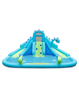 Inflatable Water Slide with Dual Slides and Large Splash Pool (Without Blower)