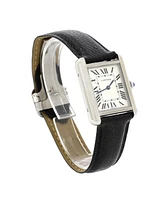 Pre-Owned Cartier Tank Solo Quartz Watch in Stainless Steel and Leather 24mm
