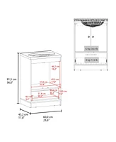 Sinclair Freestanding Bathroom Vanity with Sink, Two Doors and Bottom Drawer, White