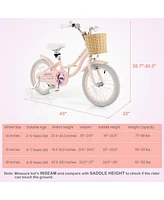 16-Inch Kids Bike with Adjustable Handlebar for Girls Boys Age 4-7