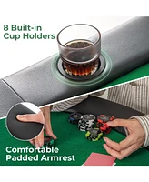 8 Players Texas Holdem Foldable Poker Table