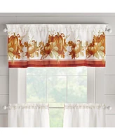 Elrene Home Fashions Autumn Pumpkin Grove Fall Kitchen Tiers and Valance 3-Piece Set