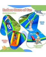 Inflatable Water Park Waterslide for Kids Backyard with 780W Air Blower