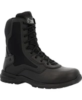 Rocky Men's Cadet 8" Black Side Zip Public Service Boot