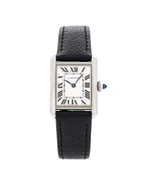 Pre-Owned Cartier Must de Cartier Tank Quartz Watch in Stainless Steel and Leather 22mm