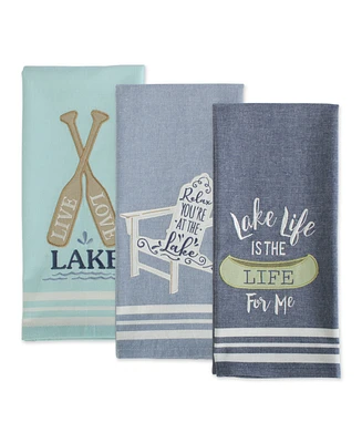 Design Imports Lakeside Embellished Kitchen Dishtowel, Set of 3
