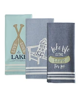Design Imports Lakeside Embellished Kitchen Dishtowel, Set of 3