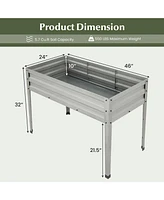 Galvanized Raised Garden Bed Elevated Planter Box with Legs and Drainage Hole
