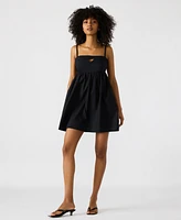 Steve Madden Women's Meadow Sleeveless Cotton Fit & Flare Mini Dress