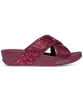 FitFlop Women's Lulu Embellished Metallic Crisscross Slide Sandals