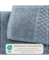 Linery & Co. Quick-Drying Cotton Diamond Waffle Textured 4-Piece Bath Towel Set