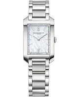 Baume & Mercier Women's Swiss Hampton Diamond Accent Stainless Steel Bracelet Watch 35x22mm