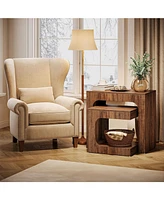 Tribesigns Nesting End Table Set, Walnut Side Table for Living Room, Night Stand Set for Bedroom, Small Spaces