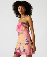 Steve Madden Women's Bryar Printed Strapless Mini Dress