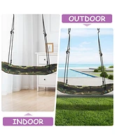 Saucer Tree Swing Surf Kids Outdoor Adjustable Oval Platform Set with Handle