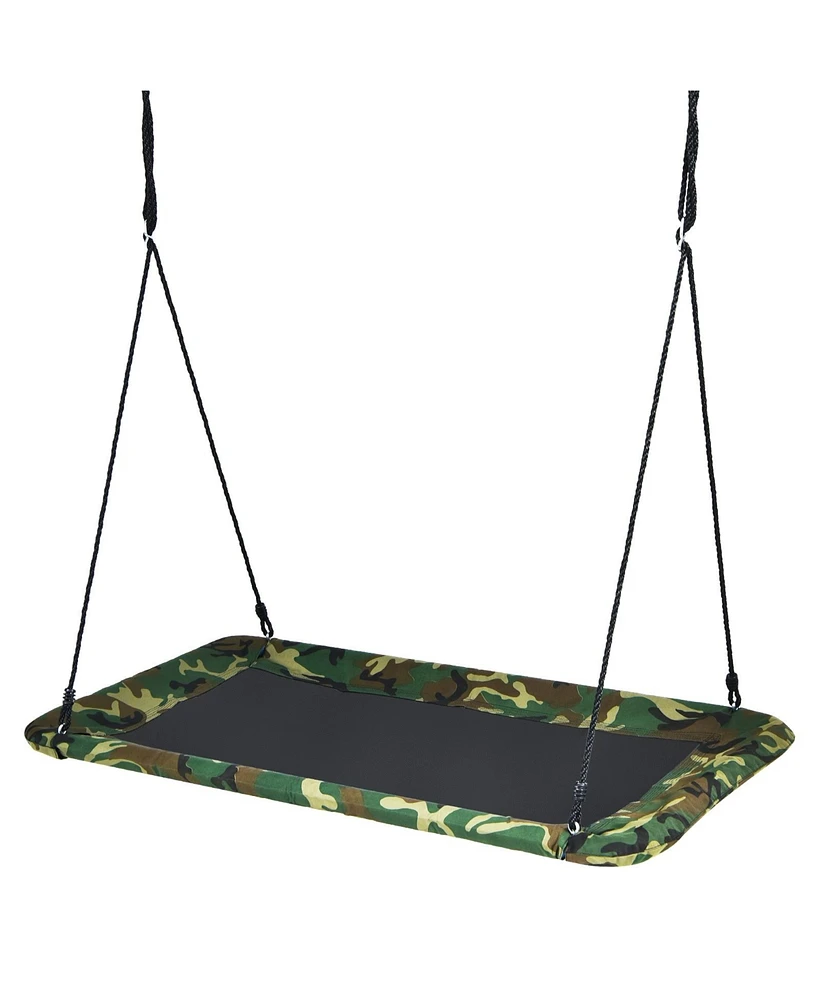 60 Inches Platform Tree Swing Outdoor with 2 Hanging Straps