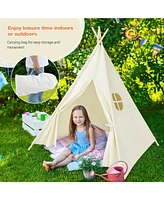 Foldable Kids Canvas Teepee Play Tent