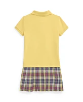 Polo Ralph Lauren Toddler and Little Girls Plaid Skirt Stretch Mesh Dress