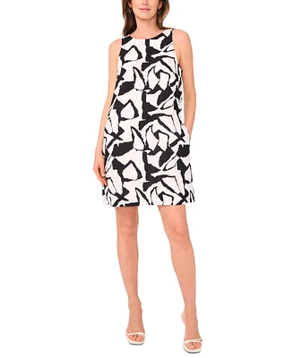 Msk Women's Printed Boat-Neck Shift Dress