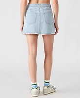 Steve Madden Women's Cheri Frayed-Edge Denim Skirt