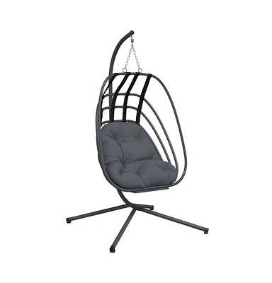 Hanging Egg Chair with Stand Anthracite Steel