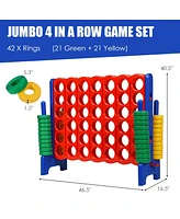 4-to-Score Giant Game Set with 42 Jumbo Rings and Quick-Release Slider
