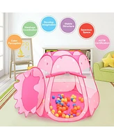 Pink Portable Kid Play House Play Tent with 100 Balls