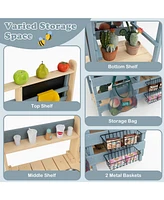 2-In-1 Outdoor Mud Kitchen with Faucet and Extra Chalkboard