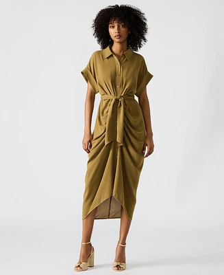 Steve Madden Women's Tori Tie-Waist Short-Sleeve Shirtdress