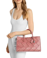 Michael Kors Scarlett Medium Woven Leather East West Satchel