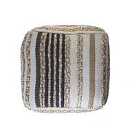 18" Tan Jute Ottoman