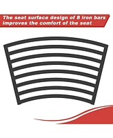 Metal Curved Bench Set of 4, Black Metal Outdoor Stool Chair, Outdoor Fire Pit Seating,Camping chair, Steel Backless