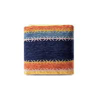 18" Multicolored Polyester Blend Ottoman