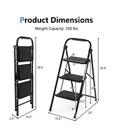 3-Step Ladder with Wide Anti-Slip Pedal-3-Step