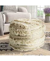 Round Ottoman for Living Room Footrest and Extra Seating